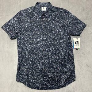 Paul Smith Tailored Fit Black Floral Long Sleeve Button Up Shirt Mens Medium NTW